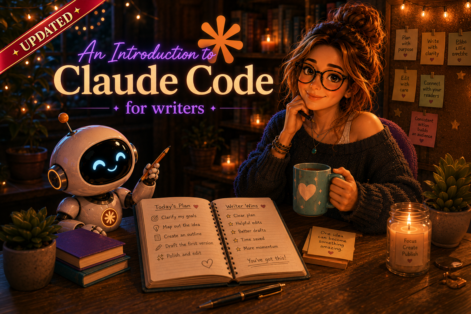 An Introduction to Claude Code for Writers — course art (Updated)